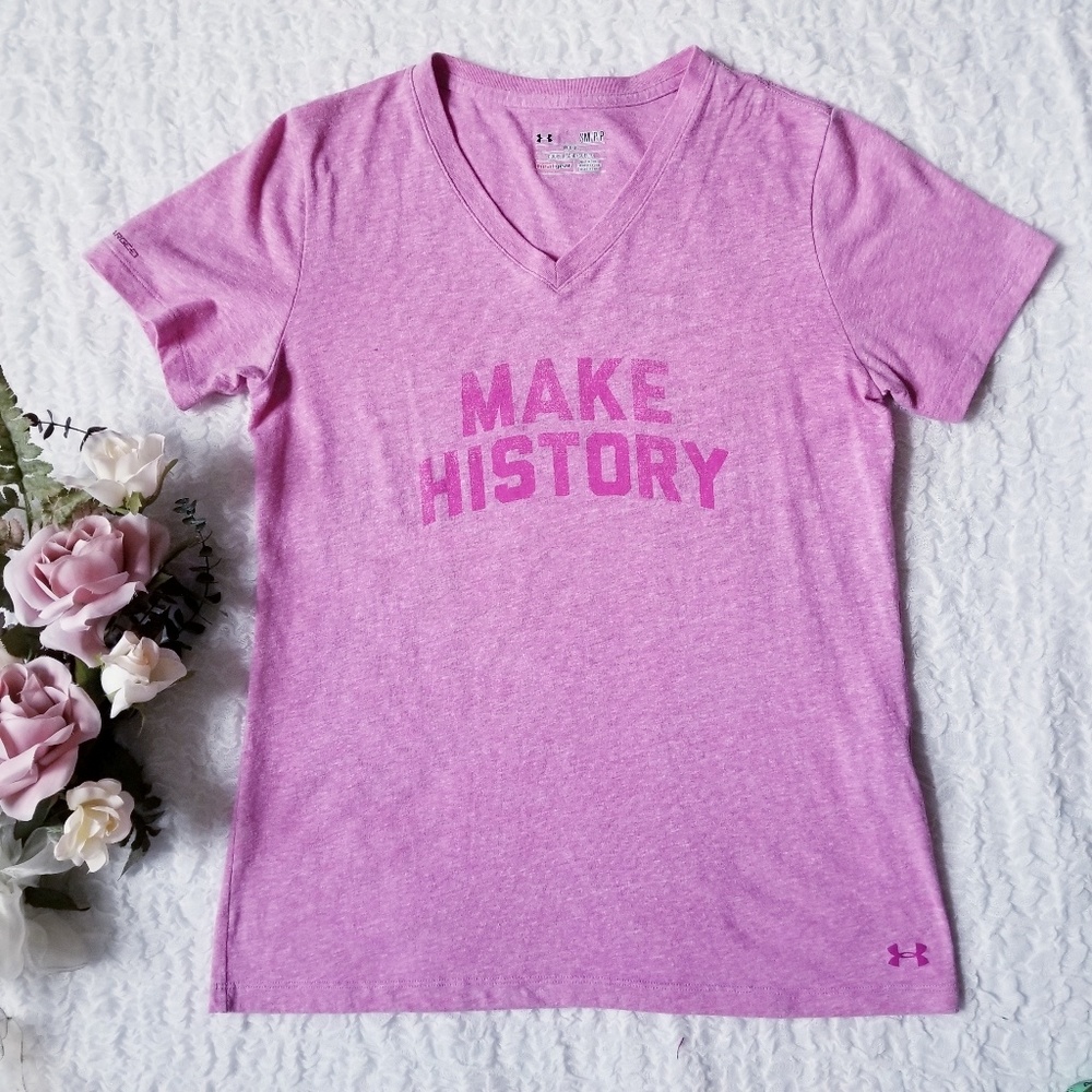 Make History Under Armour Heather Pink T-Shirt S